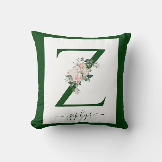 Monogram bloemletter Z Kussen (Voorkant)