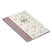 Monogram Bloemontwerp Roze Notitieboek (Rechterzijde)