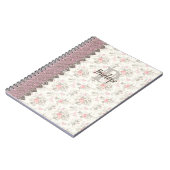 Monogram Bloemontwerp Roze Notitieboek (Linkerzijde)