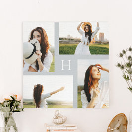 Monogram Blokken Bewerkbaar kleurenfotocanvas Canvas Afdruk