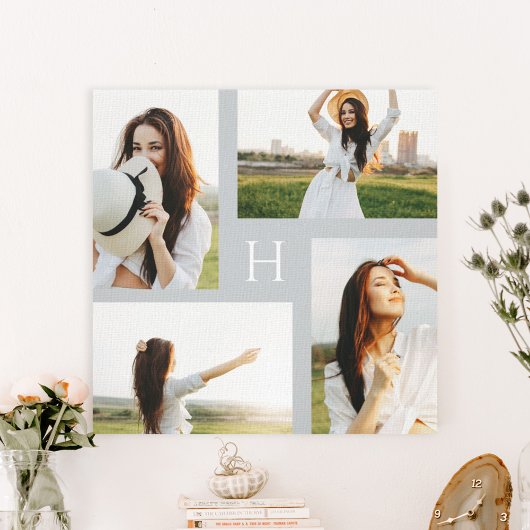 Monogram Blokken Bewerkbaar kleurenfotocanvas Canvas Afdruk