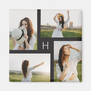 Monogram Blokken Bewerkbare kleurenfoto Magnet