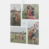 Monogram Blokken Bewerkbare kleurenfotoversiering Glas Ornament (Voorkant links)