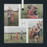 Monogram Blokken Bewerkbare kleurenfotoversiering Glas Ornament<br><div class="desc">Fotogeschenken maken de beste cadeautjes! Eenvoudig aangepast met jouw tekst en/of foto('s) voor een aangepast uiterlijk. Ontworpen door: Berry Berry Sweet,  Modern Stationery en Personalized Gifts. Bezoek onze website op www.berryberrysweet.com om onze volledige productlijnen te bekijken.</div>