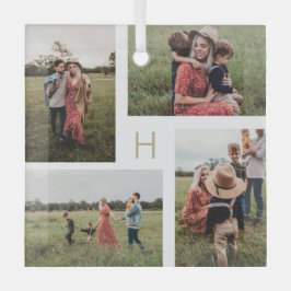 Monogram Blokken Bewerkbare kleurenfotoversiering Glas Ornament