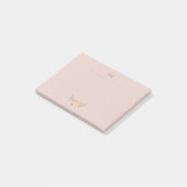 Monogram blos roze bloemen gepersonaliseerd post-it® notes (Schuin)