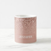 Monogram Blozen Roze Gouden Glitter & Glans Koffiemok (Center)