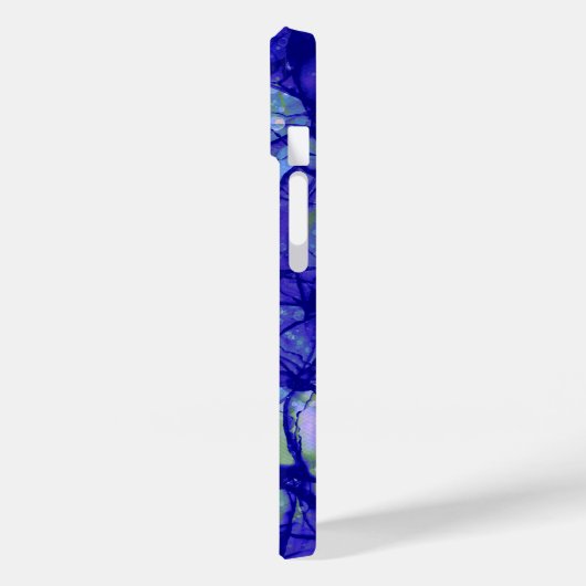 Monogram Blue Abstract Art Cool Case-Mate iPhone Case (Achterkant / Links)