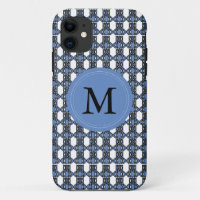 Monogram Blue Abstract Scarab Patroon