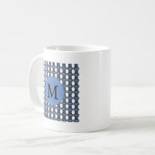 Monogram Blue Abstract Scarab Patroon Koffiemok (Voorkant links)