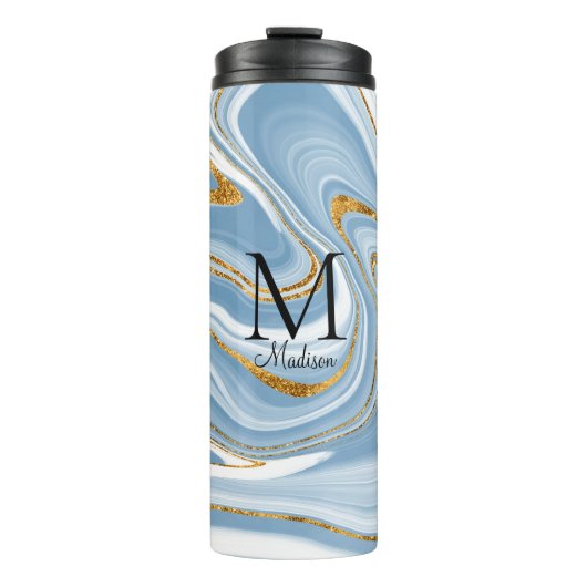 Monogram Blue Agate Thermosbeker (Voorkant)