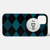 Monogram Blue Argyle, Golf Ball iPad Mini Case (Achterkant (horizontaal))