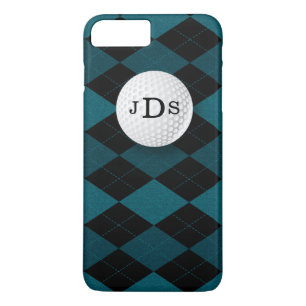 Monogram Blue Argyle, Golf Ball iPhone 7 Hoesje