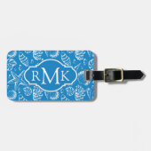 Monogram Blue Beach Patroon Bagagelabel (Voorkant horizontaal)