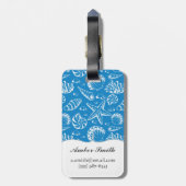 Monogram Blue Beach Patroon Bagagelabel (Achterkant verticaal)