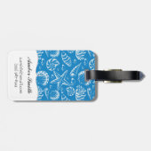 Monogram Blue Beach Patroon Bagagelabel (Achterkant horizontaal)