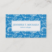 Monogram Blue Beach Patroon Visitekaartje (Voorkant)