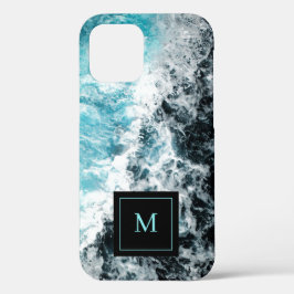 Monogram Blue Black Ocean Waves Hawaii Case-Mate iPhone Case