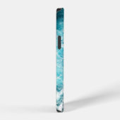 Monogram Blue Black Ocean Waves Hawaii iPhone Hoesje (Rechterkant)
