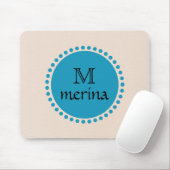 Monogram Blue Blauwgroen Gold Circle Muismat (Met muis)
