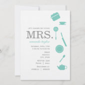 Monogram Blue Bridal Shower Invitations Kaart (Voorkant)