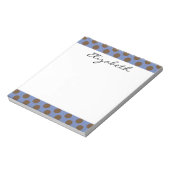 Monogram Blue Brown Cute Chic Polka Dot Patroon Notitieblok (Linkerzijde)