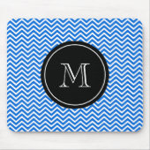 Monogram Blue Chevron Pattern Muismat (Voorkant)