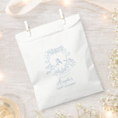 Monogram Blue Crest Baby shower Bedankzakje (Geknipt)