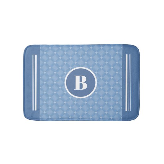 Monogram Blue Diamond Baby Nursery Bath Mat (Voorkant)