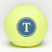 Monogram Blue Dot Serif Tennisballen (Voorkant)