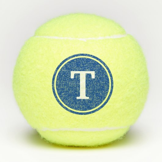 Monogram Blue Dot Serif Tennisballen (Voorkant)