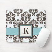 Monogram Blue en Brown Damask Muismat (Met muis)