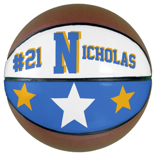 Monogram Blue en Gold Basketbal (Voorkant)
