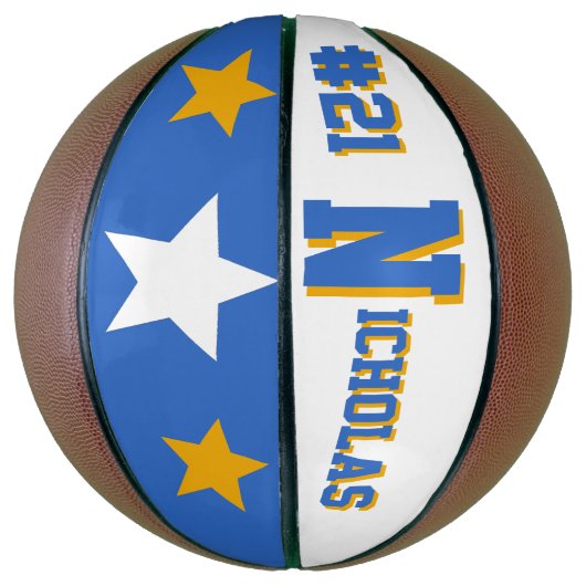 Monogram Blue en Gold Basketbal (Verticaal)
