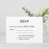 Monogram Blue en White Gay Wedding RSVP Kaart 5x7 (Staand voorkant)