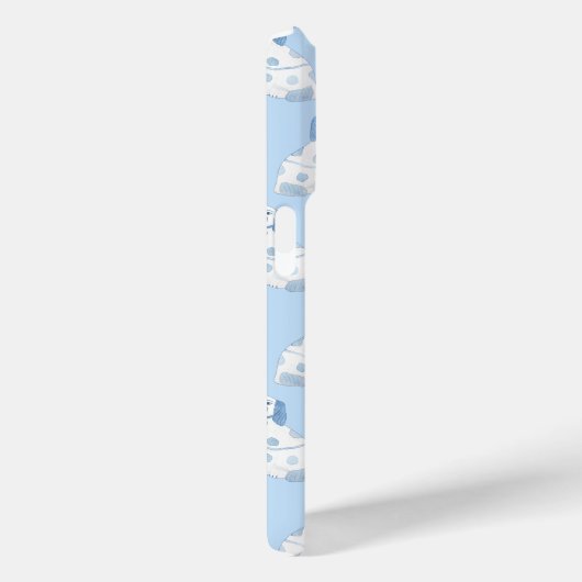 Monogram Blue en White Pottery Dogs Elegant Lady Case-Mate iPhone Case (Achterkant / Rechts)