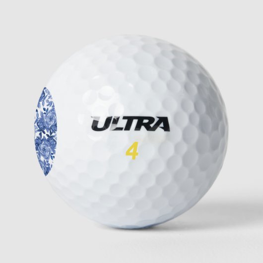 Monogram Blue Floral Botanical Golfballen (Logo)