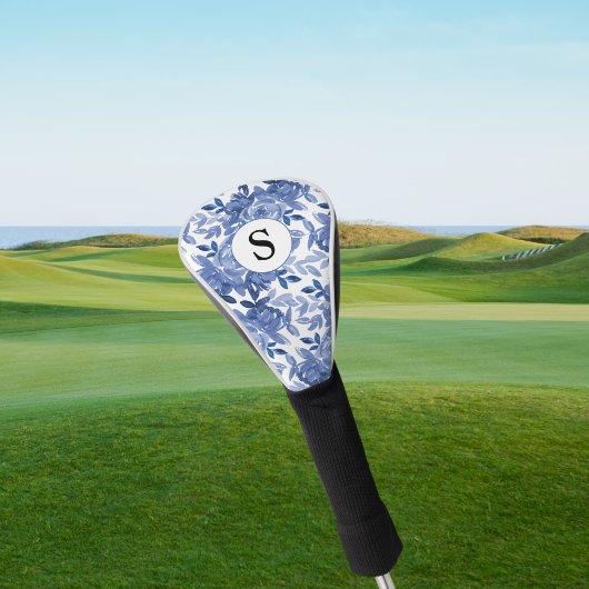 Monogram Blue Floral Golfheadcover