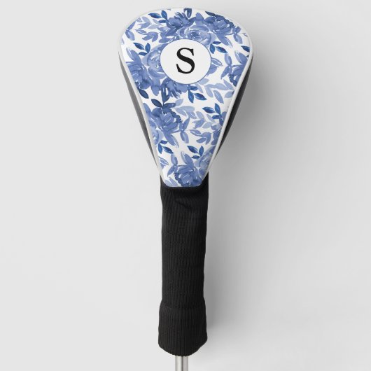 Monogram Blue Floral Golfheadcover (Voorkant)