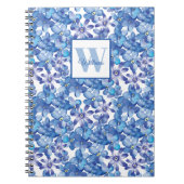 Monogram Blue Floral Notitieboek (Voorkant)