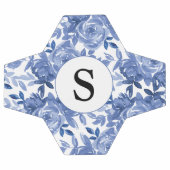Monogram Blue Floral Pattern Voetbal (Enkel)