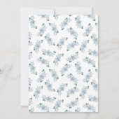 Monogram Blue Floral Wedding Kaart (Achterkant)
