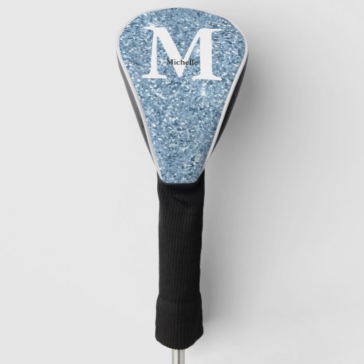 Monogram Blue Glitter Golfheadcover (Voorkant)