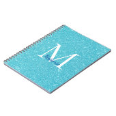 Monogram Blue Glitter Notitieboek (Linkerzijde)