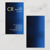 Monogram Blue Gold Visitekaartje (Voorkant / Achterkant)