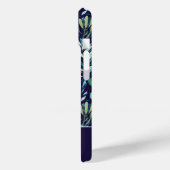 Monogram Blue Green Waterverf Botanisch Patroon Case-Mate iPhone Case (Achterkant / Links)