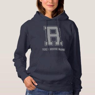 Monogram Blue Grey College House Initiaal R Hoodie