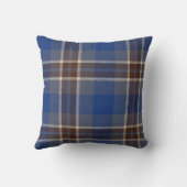 Monogram Blue Grey Tartan Cadeaus voor mannen Gepe Kussen (Achterkant)