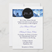 Monogram Blue Hydrangea Wedding Kaart (Voorkant)