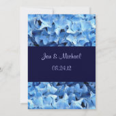 Monogram Blue Hydrangea Wedding Kaart (Achterkant)